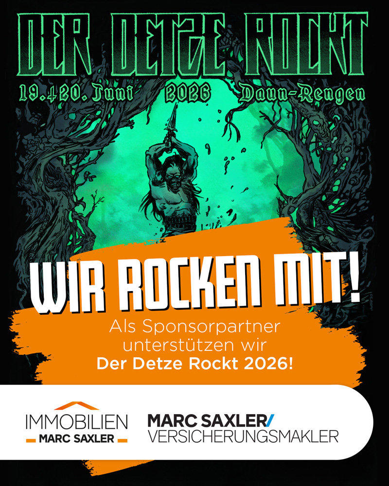 Der Detze Rockt 2026! - Sponsorpartner Marc Saxler Versicherungsmakler